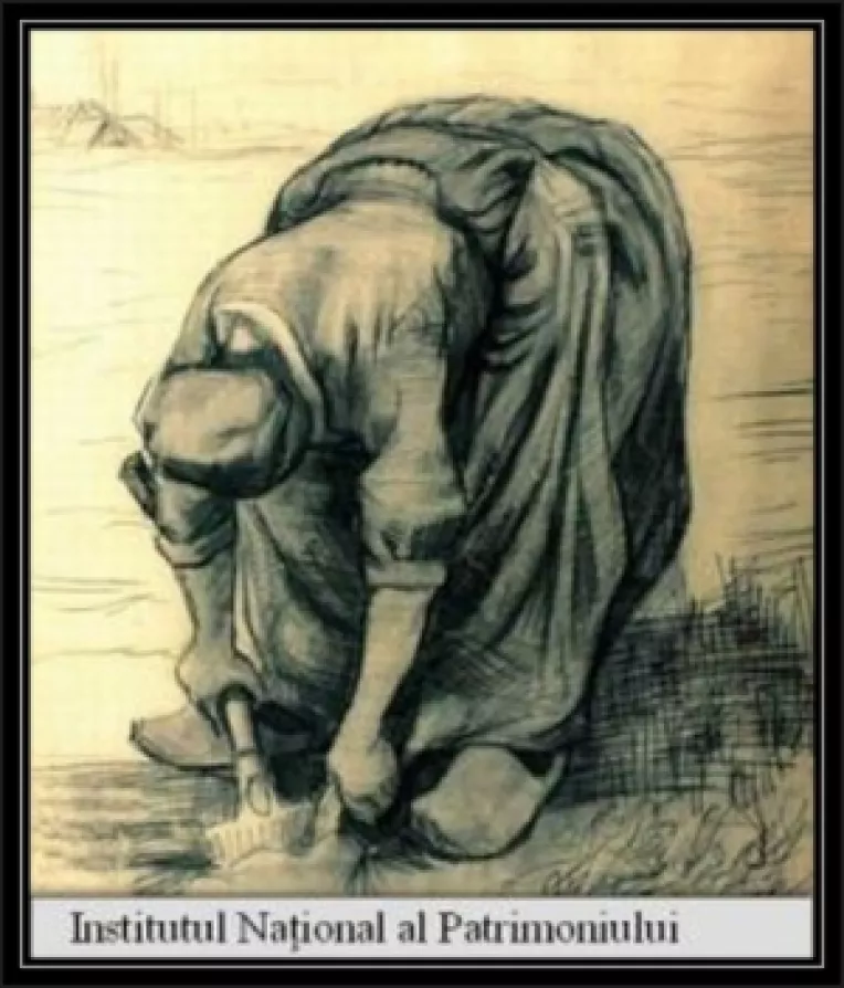 Un desen de Vincent Van Gogh expus la Bucuresti: Culegatoarea de morcovi