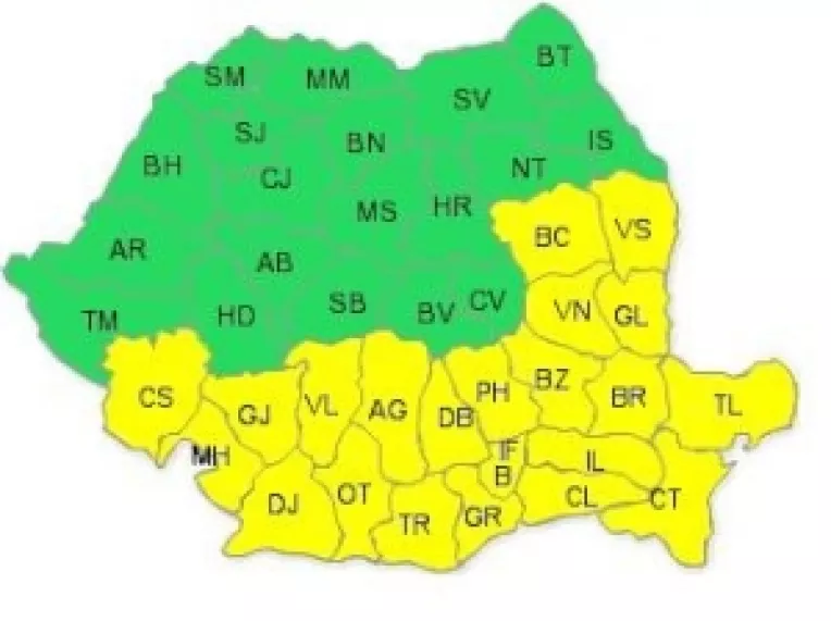 Vineri, la ora 20,00, inceteaza codul galben de ninsori si viscol pentru Capitala si 31 de judete din sudul, estul si nordul tarii 